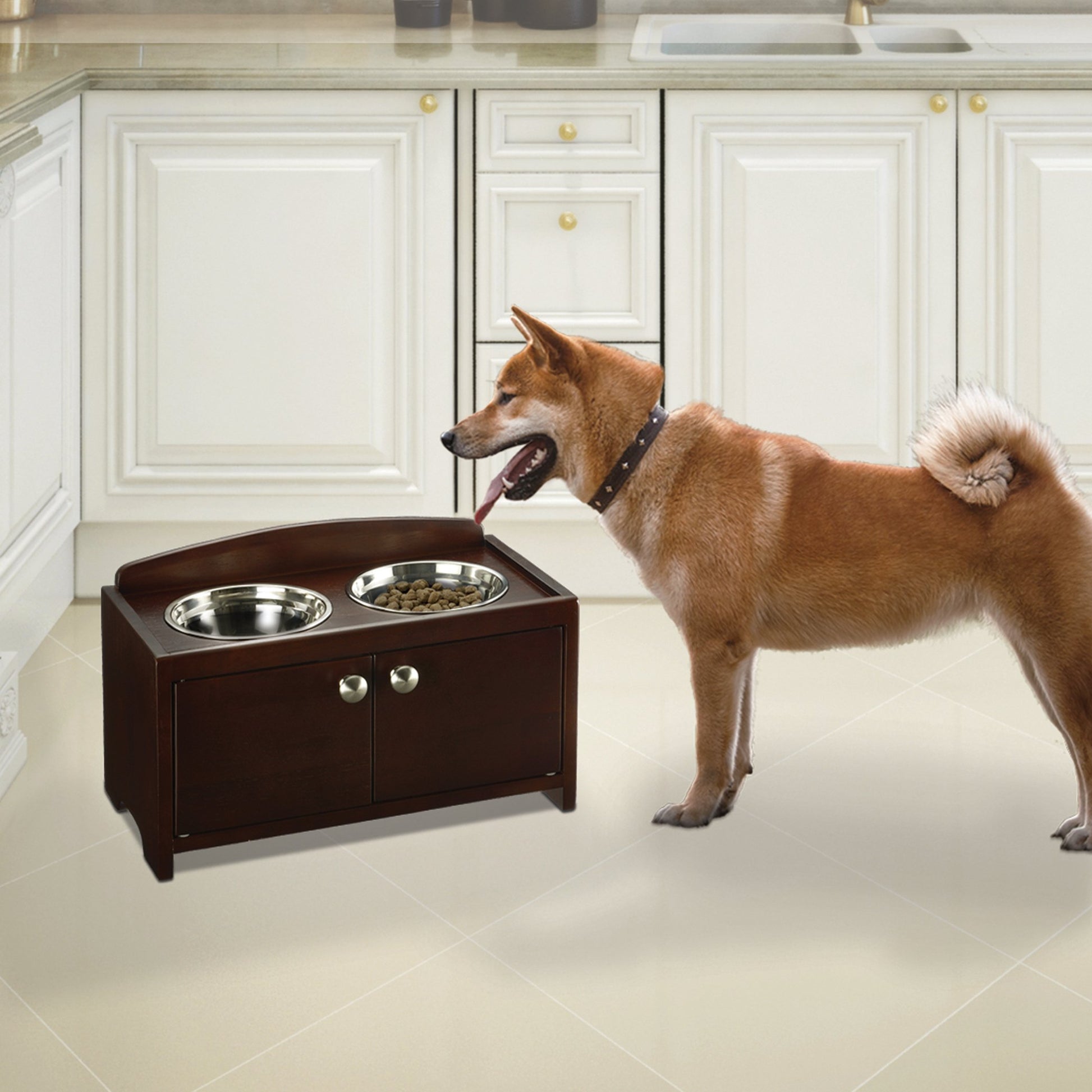 Elegant Wooden Pet Feeder - Richell Richell 