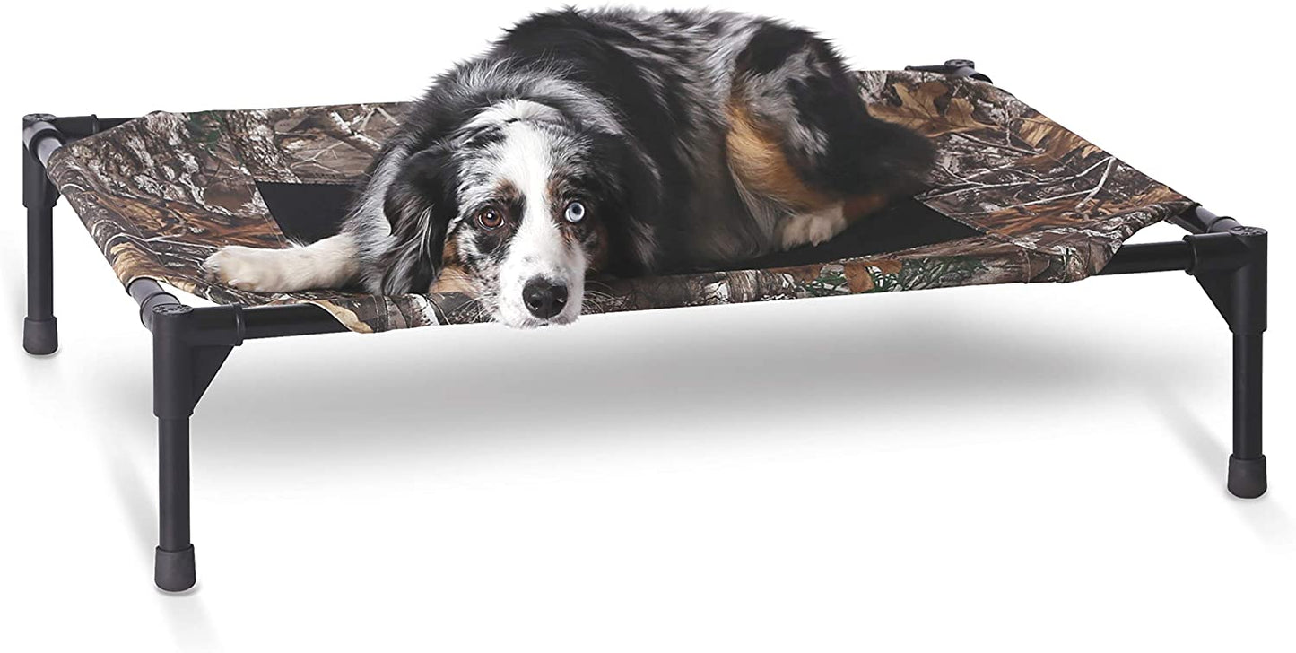 Camo Pet Cot - 200lb Capacity - K&H Pet Products RealTree Original Pet Cot K&H Pet Products Medium - 25″ x 32″ x 7″ Camo 