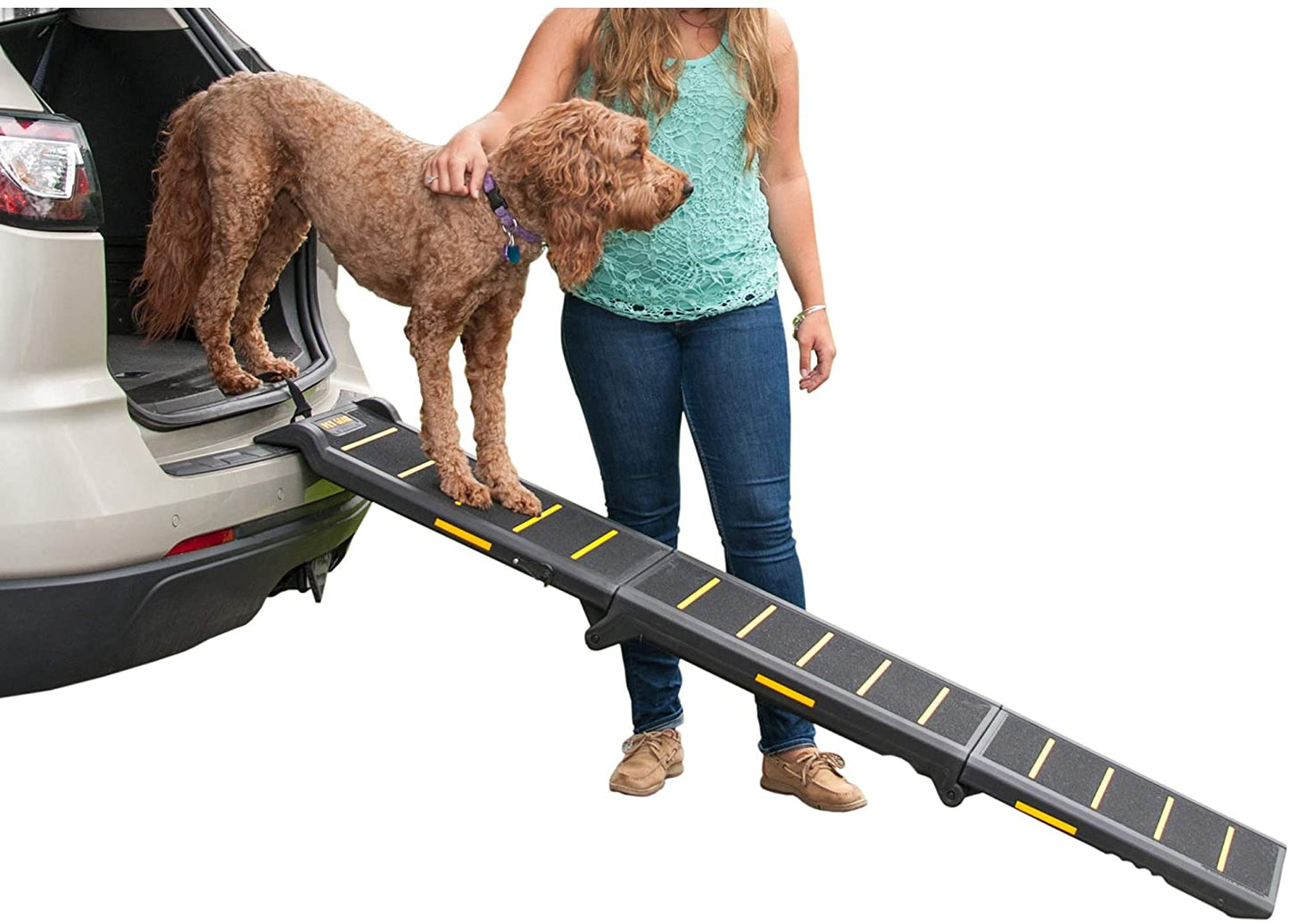 Tri Fold Dog Ramp - Supports up to 200lbs, 71 in. Long - Pet Gear Travel Lite Tri-Fold Reflective Pet Ramp Dog Ramps Pet Gear 