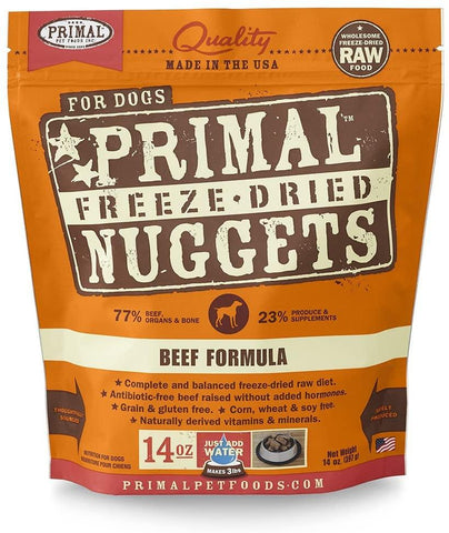 Beef Flavored Freeze Dried Dog Food - Primal Pet Foods Freeze Dried Food For Dogs 14 oz - Beef Dog Food Primal Pet Foods 