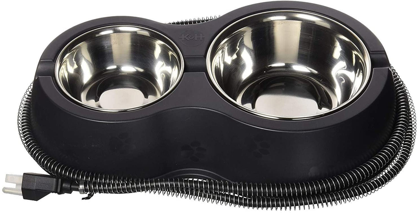 Heated Outdoor Cat Bowls - Thermo-Kitty Café - Keeps Food and Water from Freezing K&H Pet Products 