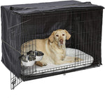 Dog Crate Kit - 2 Door Dog Crate, Fleece pet Bed, Crate Cover, Food and Water Bowls - Midwest Homes for Pets iCrate Dog Crate Kit Midwest Extra Large - 42" Kit/Large Dog Breed 