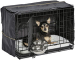 Dog Crate Kit - 2 Door Dog Crate, Fleece pet Bed, Crate Cover, Food and Water Bowls - Midwest Homes for Pets iCrate Dog Crate Kit Midwest Extra Small - 22" Kit/XS Dog Breed 