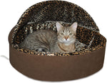 Heated Cat Bed with Hood - K&H Pet Products Thermo-Kitty Bed Deluxe Hooded K&H Pet Products Small - 16" Mocha 