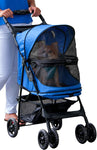 Zipperless Pet Stroller - Pet Gear Happy Trails No-Zip Pet Stroller Pet Strollers Pet Gear Sapphire 
