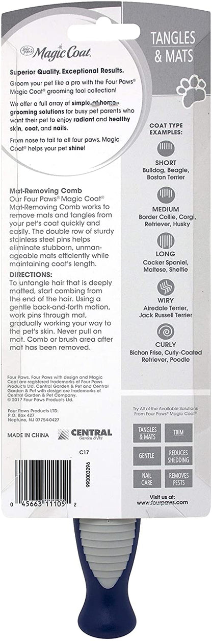 Dog Mat Removing Comb - Remove Mats and Tangles Quickly and Easily - Four Paws Four Paws 