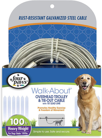 Overhead Dog Trolley - Heavy Weight - 100 feet - Four Paws Four Paws 