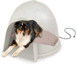Igloo Heated Pet Bed - Lectro-Soft Igloo Style Bed - K&H Pet Products K&H Pet Products Medium - 40W/Medium/14.5" x 24" Beige 