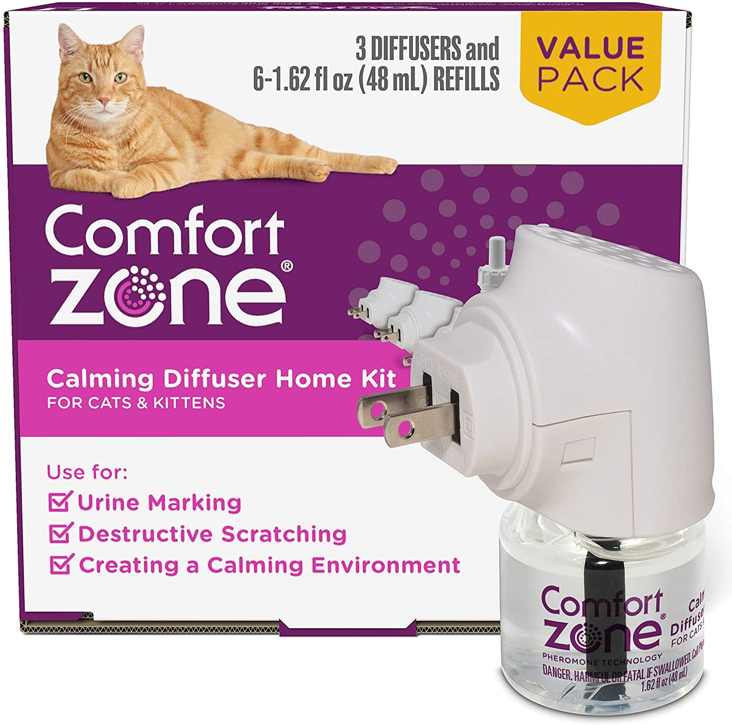 Cat Calming Diffuser Kit - 3 Diffusers, 6 Refills - Comfort Zone Comfort Zone 