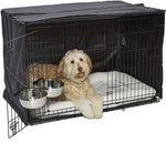 Midwest iCrate Dog Crate Kit - 2 Door Dog Crate, Fleece pet Bed, Crate Cover, Food and Water Bowls - Midwest Homes for Pets iCrate Dog Crate Kit