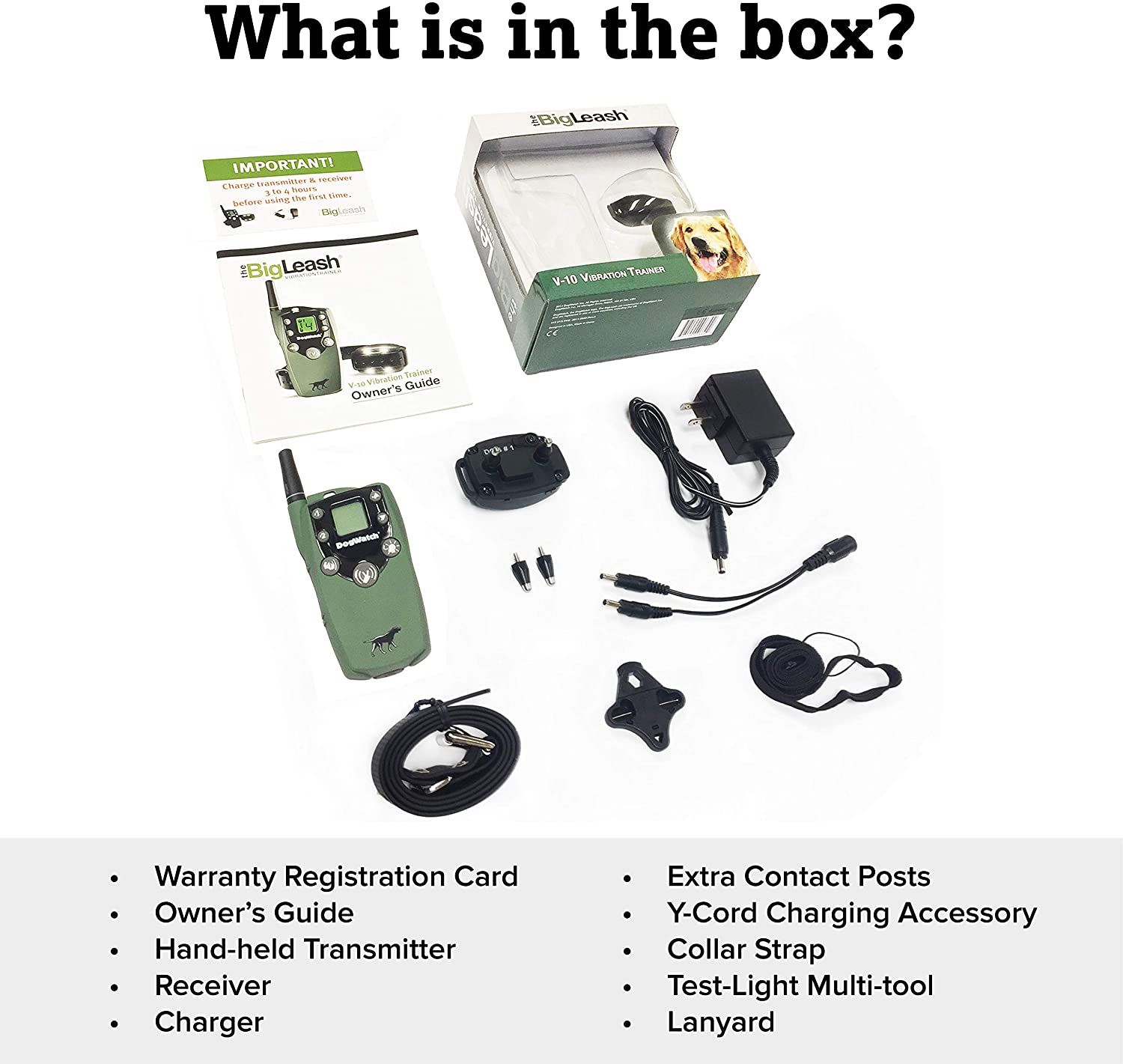 Dog Vibration Collar Remote Trainer - BigLeash V-10 Vibration Remote Trainer Dog Training Collars DogWatch 