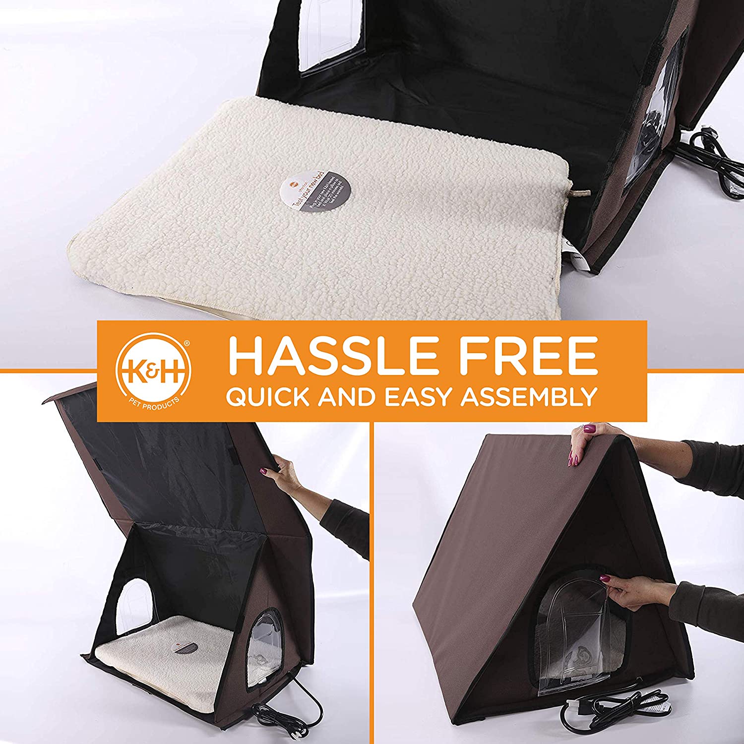 Waterproof Heated Outdoor Multi Kitty Cat House - Room for Up to 4 Cats - Multiple Kitty A-Frame - 35" x 20.5" x 20" - K&H Pet Products K&H Pet Products 