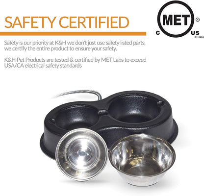 Heated Outdoor Cat Bowls - Thermo-Kitty Café - Keeps Food and Water from Freezing K&H Pet Products 