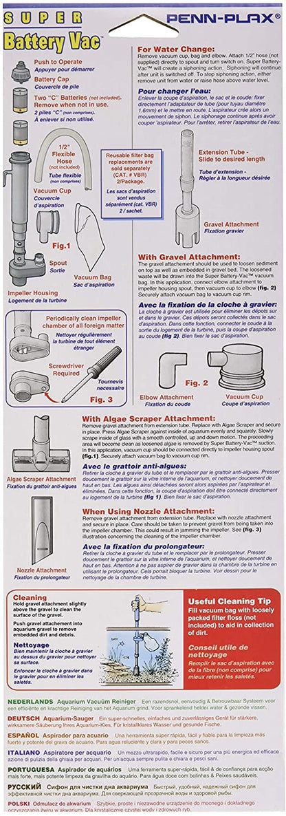 Aquarium Vacuum Cleaner - Penn Plax Super Battery Powered Gravel Cleaner Aquariums/Aquarium Gravel Cleaners Penn Plax 