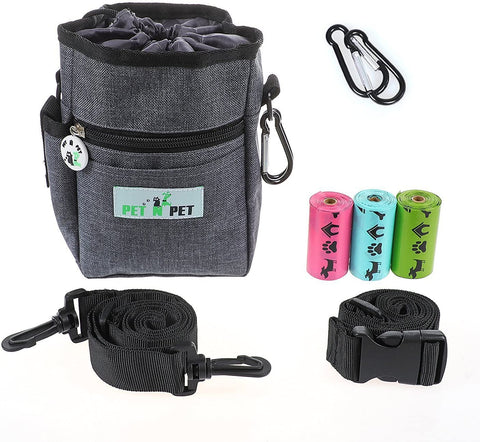 Dog Treat Training Pouch - 3 Ways To Wear - Dog Treat Pouch With Built-In Poop Bag Dispenser InfiniteWags 