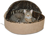 Heated Cat Bed with Hood - K&H Pet Products Thermo-Kitty Bed Deluxe Hooded K&H Pet Products Small - 16" Tan 