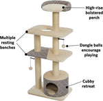 Tower Cat Tree - 5-Tier Cat Tree w/Sisal Wrapped Support Scratching Posts - MidWest Homes for Pets Midwest 