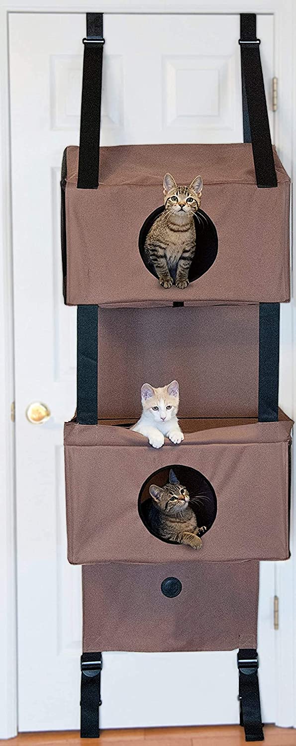 Door Hanging Cat House - 57" x 22" x 12" - K&H Pet Products Hanging Feline Funhouse K&H Pet Products 22" x 12" x 70" Tan 