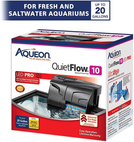 Aqueon QuietFlow LED PRO Aquarium Power Filters Size 10 Aqueon 