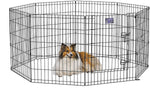 Foldable Metal Exercise Pet Playpen with Walk-Thru Door - 8 Panels - Midwest Homes for Pets Midwest Medium - 30" Height Black 