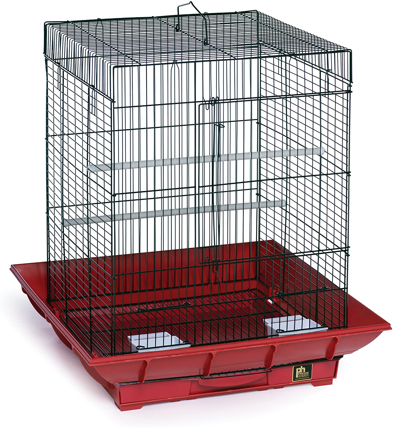 Small Bird Flight Cage - 18" L x 18" W x 24" H - Prevue Hendryx Clean Life Bird Cages Prevue Hendryx Red & Black 
