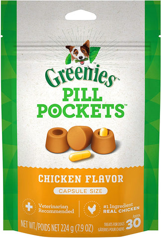 Pill Pocket Dog Treats - Greenies Pill Pockets Treats for Dogs Greenies Chicken - (7.9 oz) 