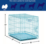 24" Folding Metal Dog Crate for Small Dogs - iCrate Single Door Dog Crate - 24L x 18W x 19H Midwest 