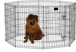 Foldable Metal Exercise Pet Playpen with Walk-Thru Door - 8 Panels - Midwest Homes for Pets Midwest Large - 36" Height Black 