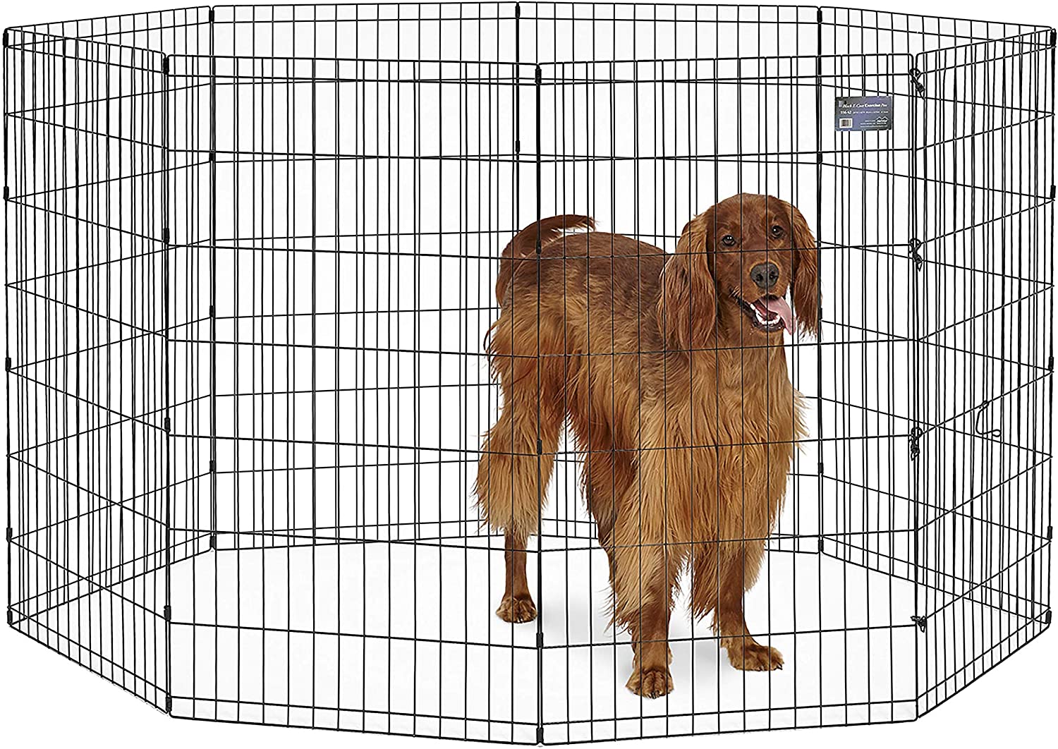 Life Stages Pet Exercise Pen with Door - 8 Panels Midwest 42" Height Black 