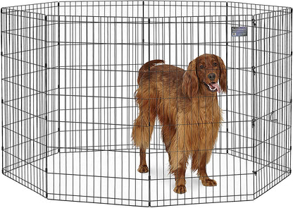 Life Stages Pet Exercise Pen with Door - 8 Panels Midwest 42" Height Black 