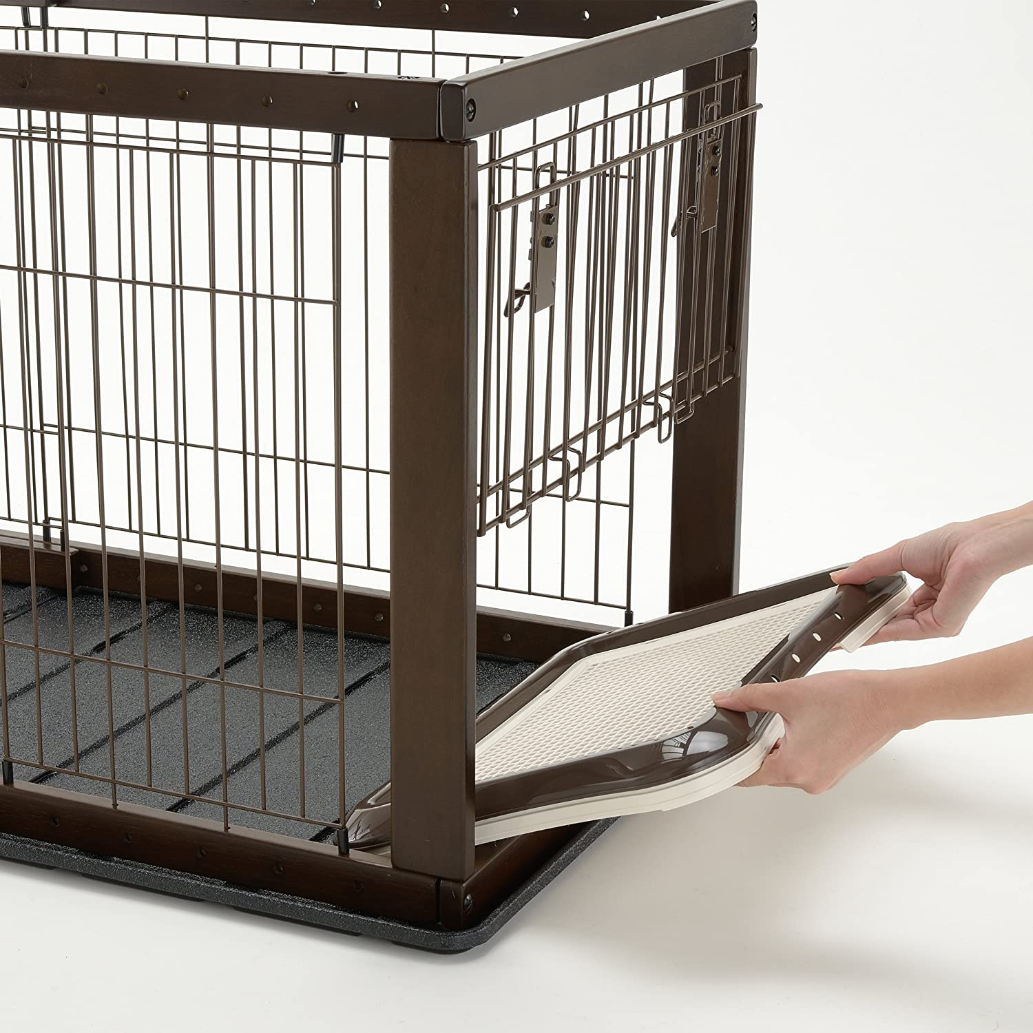 Expandable Pet Crate with Floor Tray - Richell Richell 