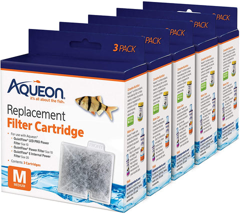 Aqueon Replacement Filter Cartridge 15 pack Aqueon Medium - 4.9" x 2" x 5.7" 