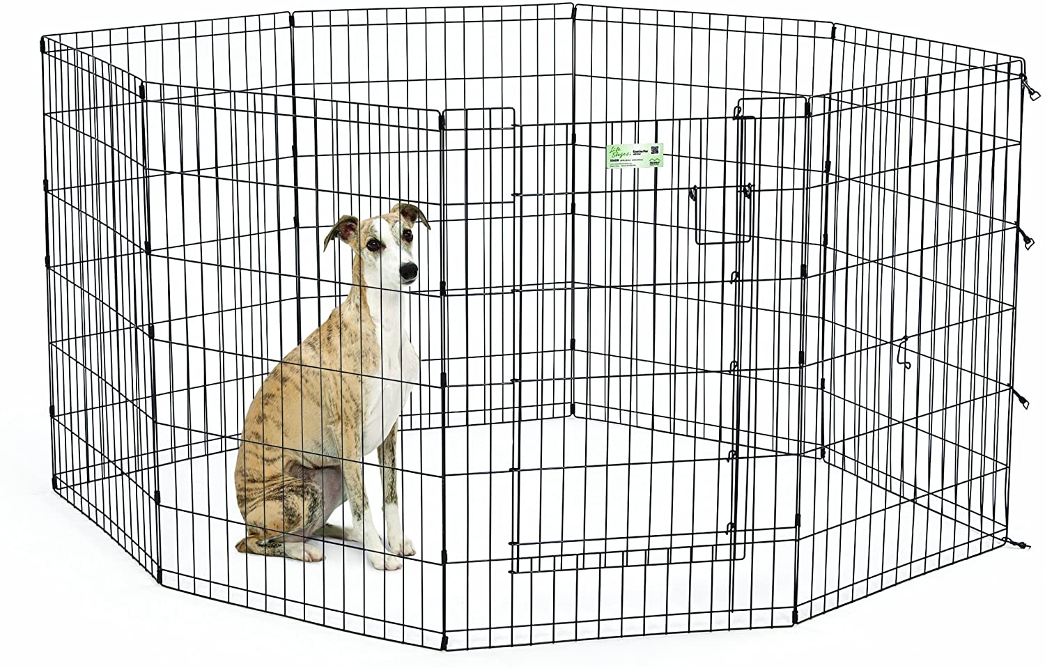 Life Stages Pet Exercise Pen with Door - 8 Panels Midwest 36" Height Black 