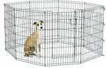 Life Stages Pet Exercise Pen with Door - 8 Panels Midwest 36" Height Black 