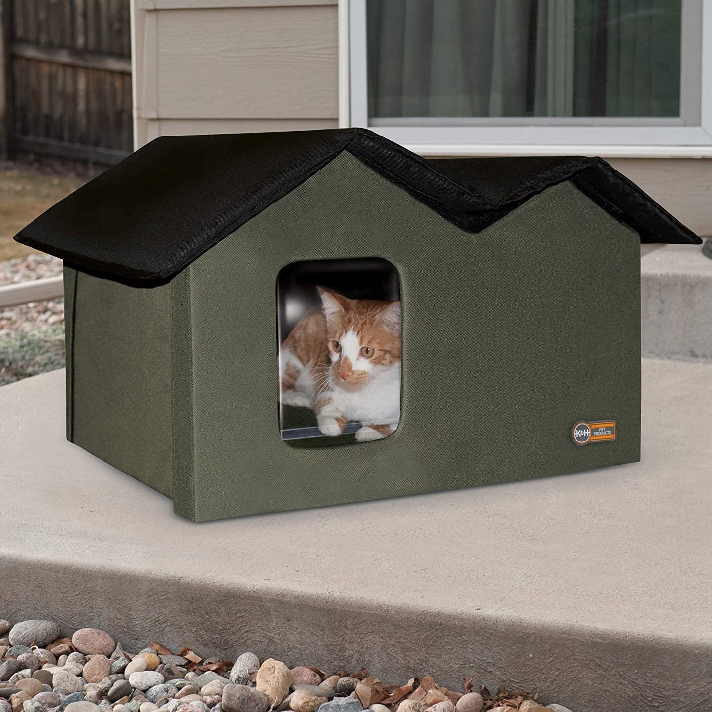 Outdoor Cat House - Extra-Wide - Unheated - Red K&H Pet Products 