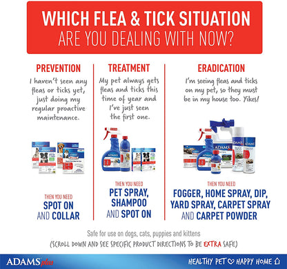 Flea and Tick Home Spray - Effectively kills fleas, flea eggs, flea larvae, bed bugs, and more - 24 ounces - Adams Adams 