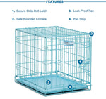 24" Folding Metal Dog Crate for Small Dogs - iCrate Single Door Dog Crate - 24L x 18W x 19H Midwest 