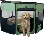 Portable Pet Pen with Removable Shade Top - Pet Gear Travel Lite Soft-Sided Pet Pen Dog Kennels & Pens Pet Gear Medium - for pets up to 60 lbs Sage 