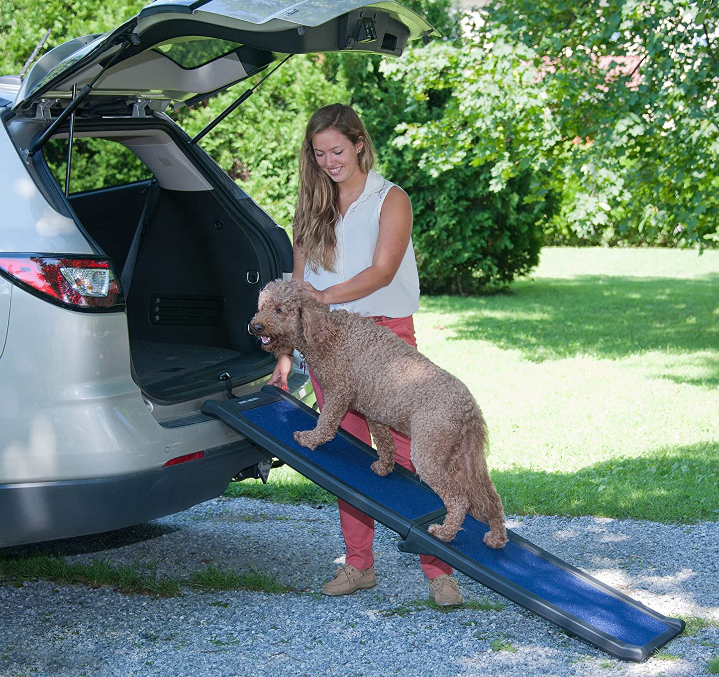 Foldable Dog Ramp - 150lb Capacity - Pet Gear Pet Gear Full Length Bi-Fold Pet Ramp Dog Ramps Pet Gear 