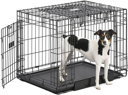 Folding Dog Crate - Ovation Double Door Crate with Up and Away Door Midwest Medium - 31.25" x 19.25" x 21.50" 