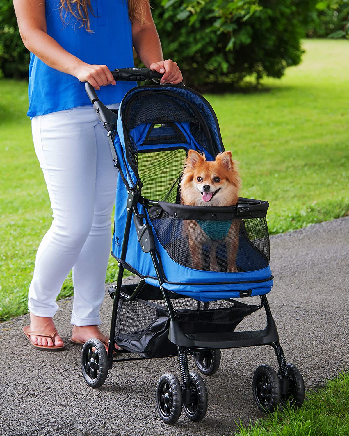 Zipperless Pet Stroller - Pet Gear Happy Trails No-Zip Pet Stroller Pet Strollers Pet Gear 