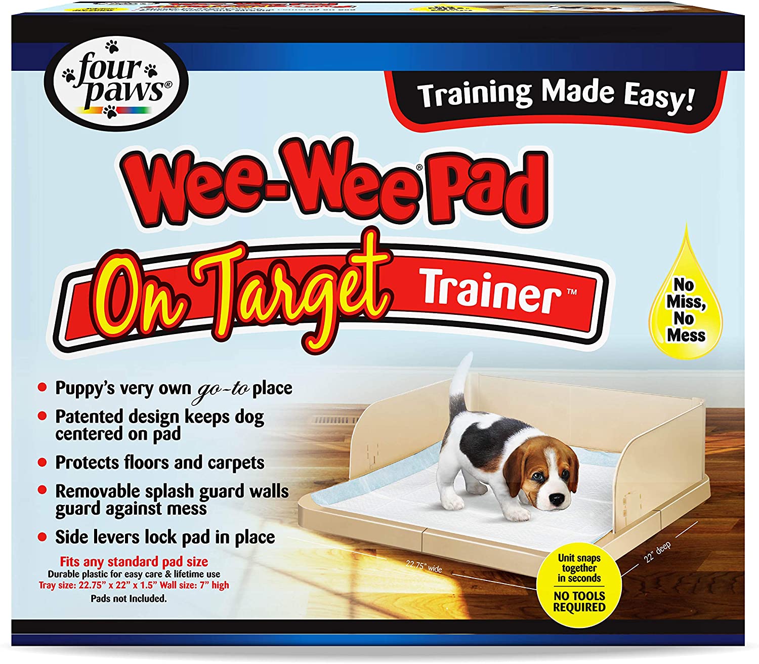 Pee Pad Holder with Walls Wee-Wee Pad On Target Trainer Pee Pad