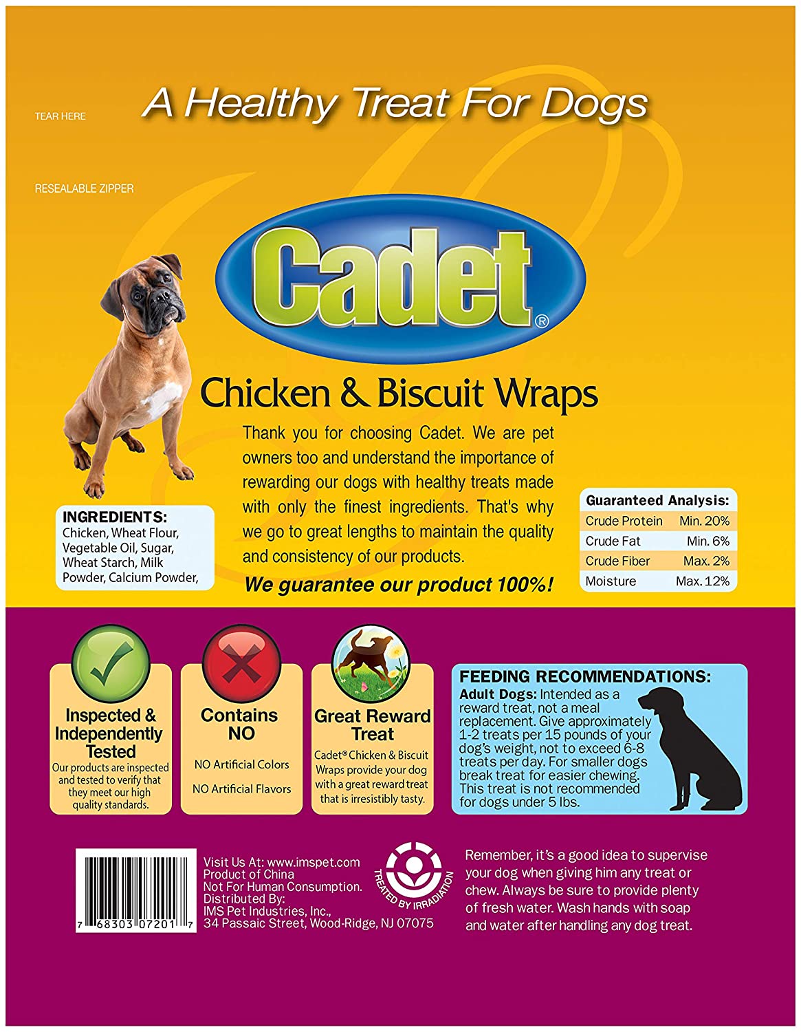Chicken Wrapped Dog Treats - Cadet Premium Gourmet Chicken with Biscuit Wraps Treats - 14 ounces Cadet 