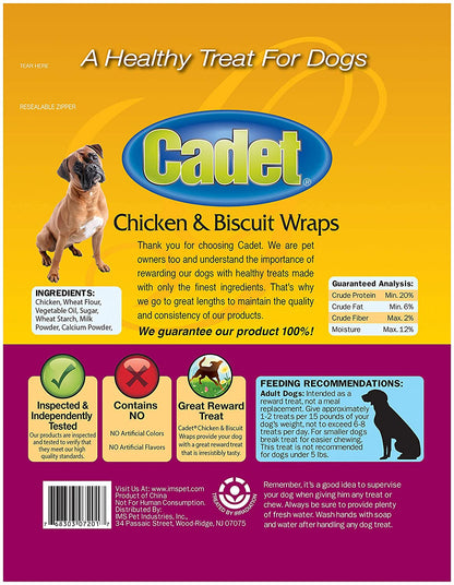 Chicken Wrapped Dog Treats - Cadet Premium Gourmet Chicken with Biscuit Wraps Treats - 14 ounces Cadet 