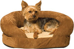 Orthopedic Dog Couch Bed - K&H Pet Products Ortho Bolster Sleeper Pet Bed K&H Pet Products Small - 20″ x 16″ x 8″ Brown Velvet 