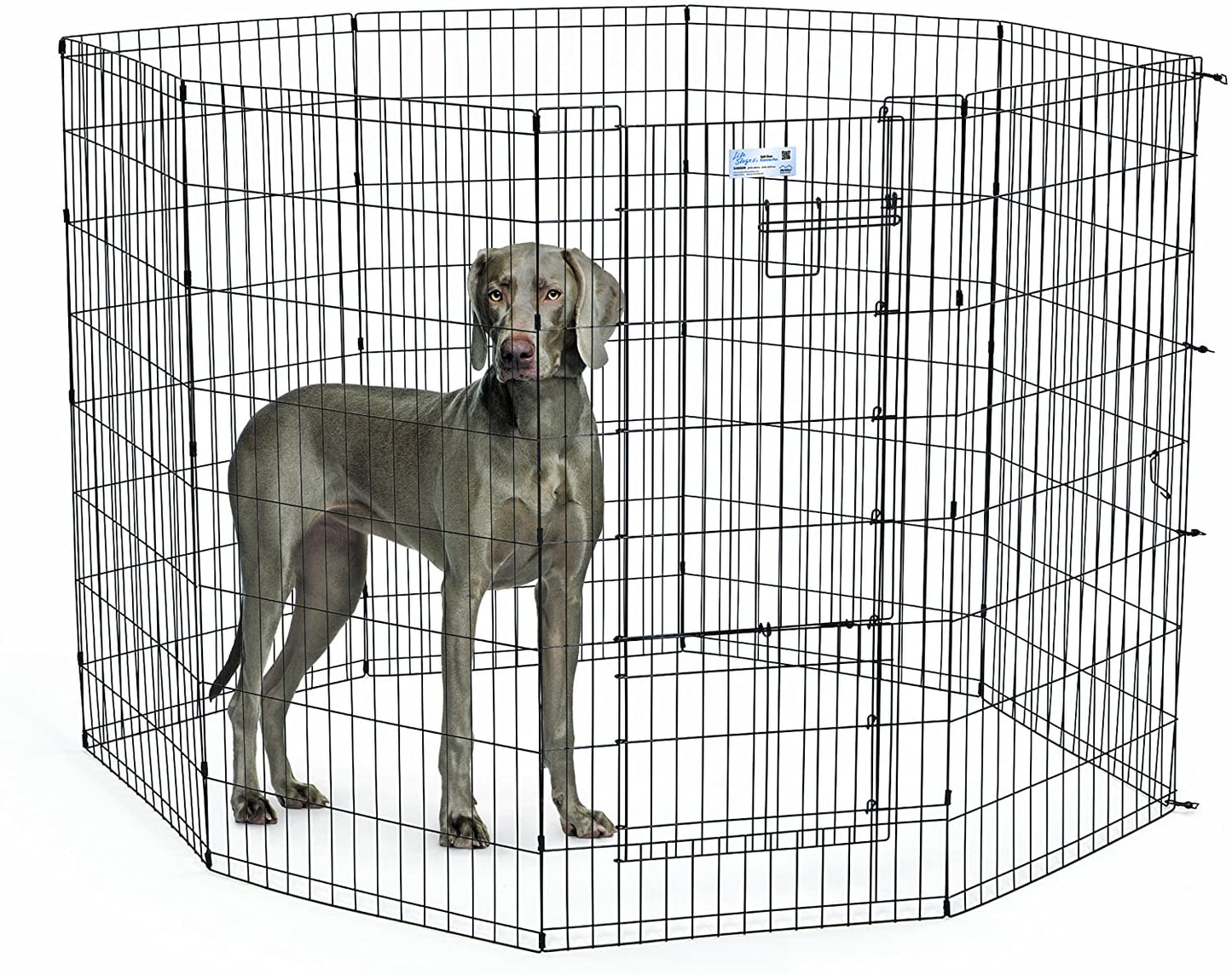 Life Stages Pet Exercise Pen with Door - 8 Panels Midwest 48″ Height Black 