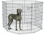 Life Stages Pet Exercise Pen with Door - 8 Panels Midwest 48″ Height Black 