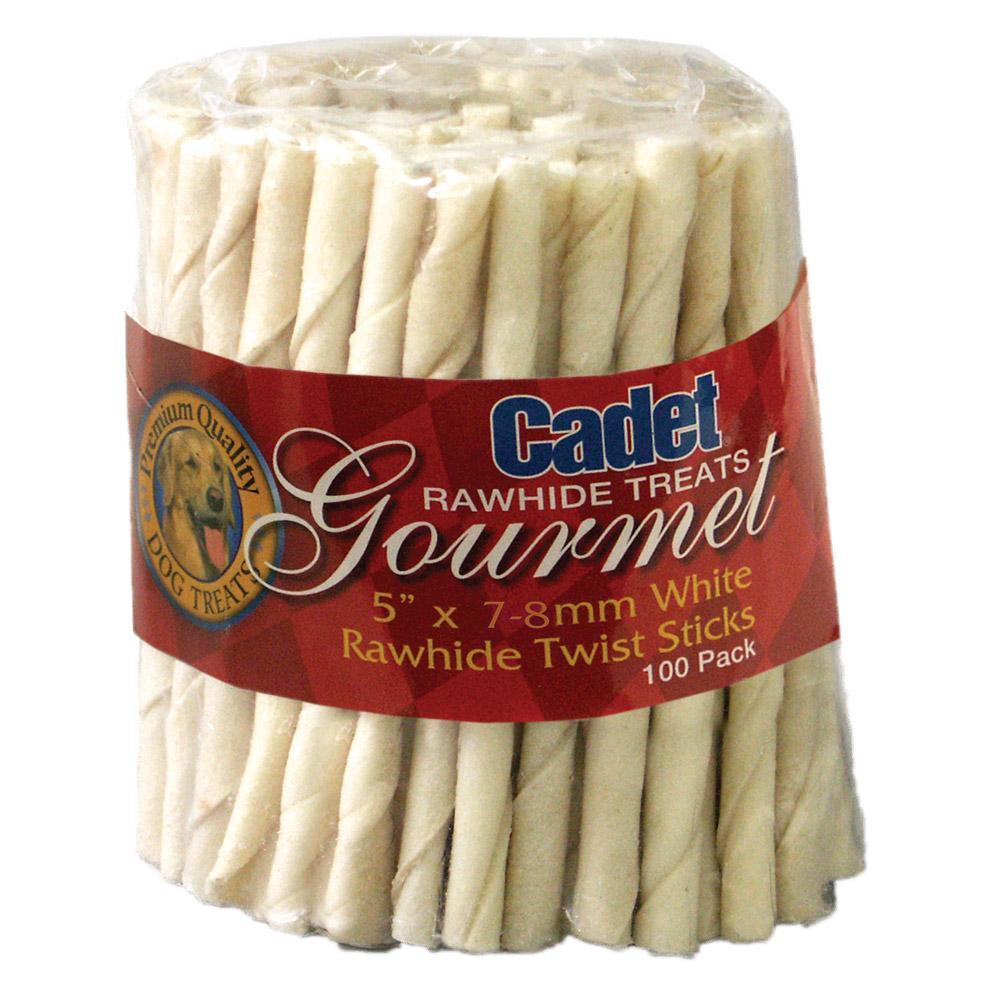 Rawhide Twist Sticks 5 inches 100 pack Cadet 