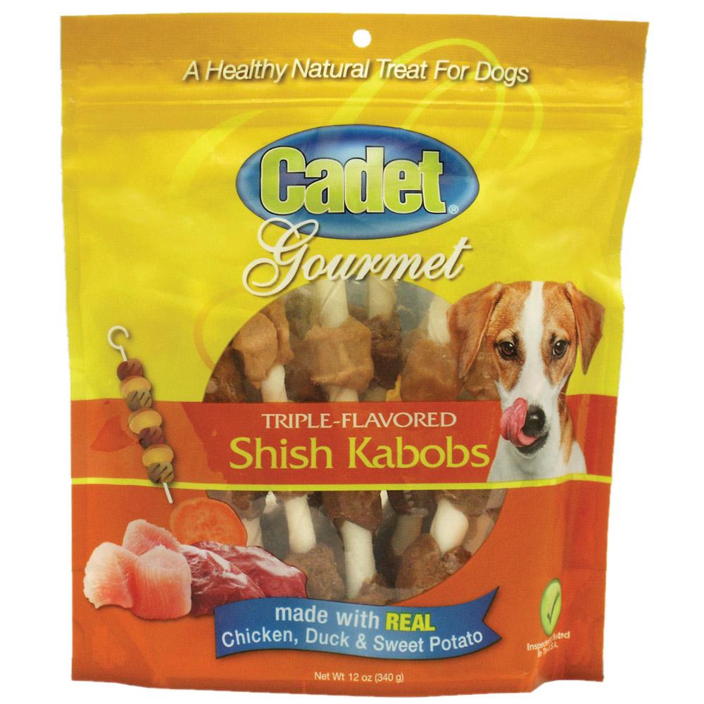 Gourmet Rawhide Shish Kabob Triple Flavor Treats Chicken, Duck and Sweet Potato 12 ounces Cadet 