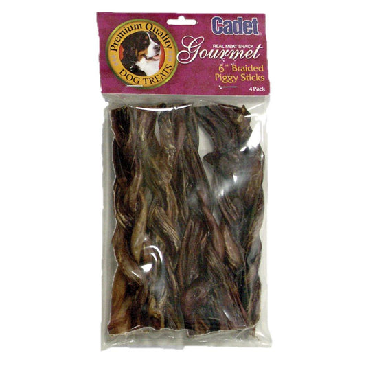 Braided Piggy Sticks 6 inches 4 pack Cadet 